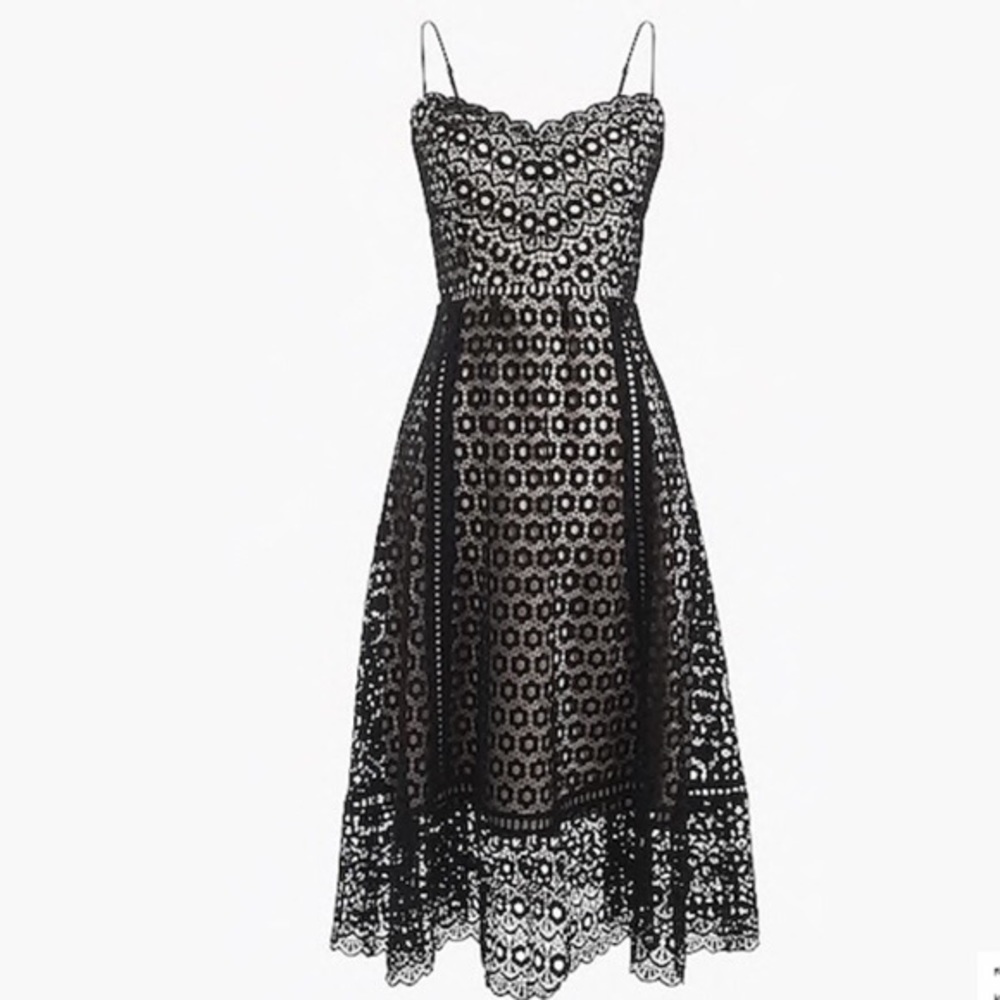 BNWT J. CREW Women’s Black Daisy Lace Dress Size 6